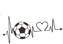 Futball témájú, szívdobbanás a fociért falmatrica, fekete, 59 x 29 cm (5995206012863)