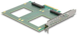 Delock PCI Express 4.0 x8 kártya - 2 x belső U. 2 NVMe SFF-8639 - elágazás (H x Sz 144 x 122 mm) (90162)