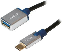 LogiLink USB 3.2 Gen1 Type-C adapter, C/M-USB-A/F, alu, 0, 1 m (CU0116)