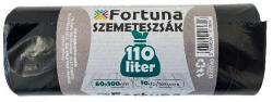 Fortuna Szemeteszsák FORTUNA 110L fekete 60x100 cm 10 db/tekercs (6010022) - papir-bolt