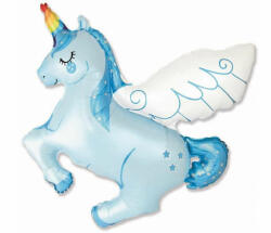 Flexmetal Fólia lufi, mini forma, szárnyas unikornis, kék