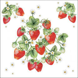 Ambiente Bunch of strawberries papírszalvéta 33x33cm, 20db-os (19402455)