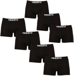 Nedeto 7PACK Férfi boxeralsó Nedeto fekete (7NB001b) 4XL