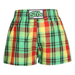Styx Gyermek bő szárú boxeralsók Styx klasszikus gumipánt többszínű (J1018) 9-11 éves