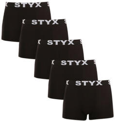 Styx 5PACK férfi boxeralsó Styx sport gumi túlméretezett fekete (5R960) 3XL