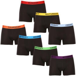 Nedeto 7PACK fekete Nedeto férfi boxeralsó (7NB001-week) 3XL