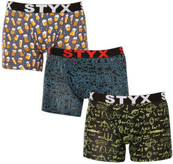 Styx 3PACK férfi boxeralsó Styx hosszú art sportos gumipánt többszínben (3U12672/2) XXL