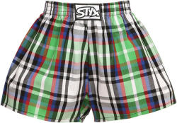 Styx Gyermek bő szárú boxeralsók Styx klasszikus gumipánt többszínű (J838) 12-14 éves