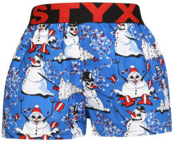 Styx Gyerekek bő szárú boxeralsók Styx művészet sportos gumipánt karácsonyi hóemberek (BJ1751) 6-8 éves