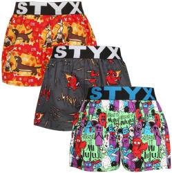 Styx 3PACK Gyermek klasszikus boxeralsó Styx art sport gumi több színben (3BJ15245) 6-8 éves