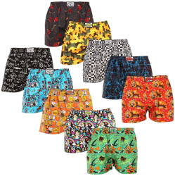 Styx 10PACK férfi bő szárú boxeralsók Styx art klasszikus gumipánt többszínű (10A118524789234) L