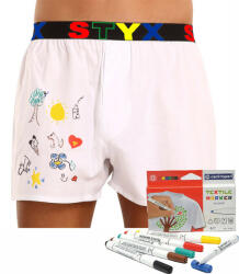 Styx Férfi klasszikus boxeralsó Styx sport gumi fehér + textil markerek (BF1061) L