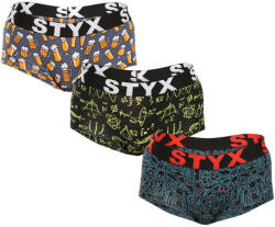 Styx 3PACK női bugyi Styx art lábszárral többszínben (3IN12672) L
