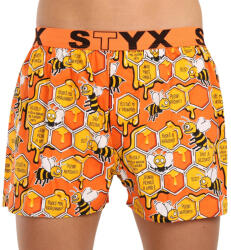 Styx Férfi bő szárú boxeralsók Styx art sportos gumipánt méhek (B1654) S