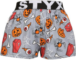 Styx Gyerekek bő szárú boxeralsók Styx művészet sportos gumipánt Halloween koporsók (BJ1752) 6-8 éves