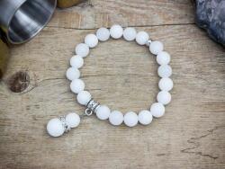 R. M. ékszer Szikrázó hóember tejkvarc ásvány karkötő (1006RM20)