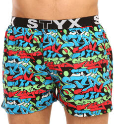 Styx Férfi bő szárú boxeralsók Styx művészet sportos gumipánt graffiti (B1255) S