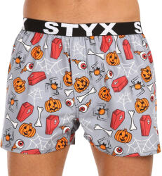 Styx Férfi bő szárú boxeralsók Styx art sportos gumipánt Halloween koporsó (B1752) XL