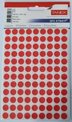 Tanex Etichete autoadezive color, D10 mm, 1080 buc/set, Tanex - rosu (TX-OFC-128-RE) - officeclass