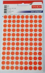 Tanex Etichete autoadezive color, D10 mm, 1080 buc/set, Tanex - orange (TX-OFC-128-OG) - officeclass