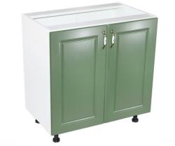 Spectral Mobila Corp inferior cu 2 usi 80 cm Zebra, Alba/MDF Verde, fara blat 80 x 82 x 50