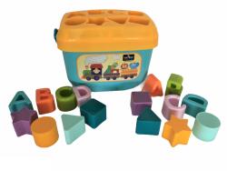 Lorelli Set jucarii cuburi de construit, 16 piese, diferite forme si culori, 18 luni+, multicolor (1019145)
