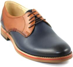 Ellion OFERTA MARIMEA 41 - Pantofi barbati casual din piele naturala bleumarin cu maro - LSIRNEVERMBLM - ellegant