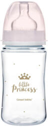 Canpol babies BABIES Széles szájú palack Royal Baby 240 ml rózsaszín
