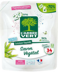 L'Arbre Vert folyékony mosószer utántöltő növényi szappannal 1530 ml - nutriworld