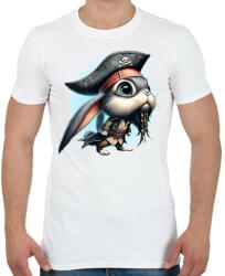 printfashion Nyuszi Jack Sparrow kapitány jelmezben - Férfi póló - Fehér (15717711)
