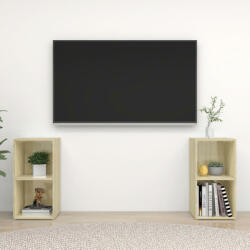 vidaXL 2 db sonoma-tölgyszínű forgácslap TV-szekrény 72 x 35 x 36, 5 cm (3079901)