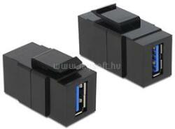 Delock USB 3.0 A anya > USB 3.0 A anya fekete Keystone modul adapter (DL86369) (DL86369)