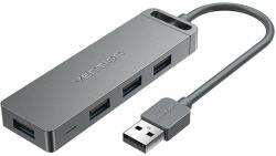 Vention 4-Port USB 2.0 Hub With Power Supply, 0, 5 m, szürke (CHMHD)