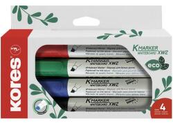 Kores Tábla- és flipchart marker készlet, vágott, KORES Eco K-Marker, 4 különböző szín (IK20744) - becsiirodaker