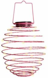 Lumineo Napelemes spirál lampion - 22 cm - pink (40101054)