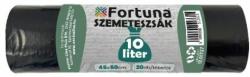 Fortuna Szemeteszsák FORTUNA 10L pipere fekete 45x50 cm 20 db/tekercs (455010) - robbitairodaszer