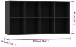 vidaXL fekete forgácslap könyv-/tálalószekrény 66 x 30 x 130 cm (800154) - pepita