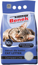 Super Benek Benek Super Compact cu Parfum de Briza Mării - 10 l (cca. 8 kg)