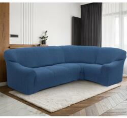4-Home Husă extensibilă pentru canapea de colț Denia albastru, 340 - 540 cm x 60 - 110 cm