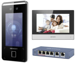 Hikvision DS-KIS900-SF Arcfelismerős, újjnyomatos video-kaputelefon szett (CSOMAG-DS-KIS900-SF)