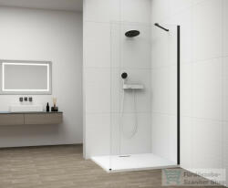 SAPHO ESCA BLACK MATT Walk-in zuhanyfal, falra szerelhető, transzparent üveg, 1000mm (ES1010-02) (ES1010-02) - furdoszoba-szaniter
