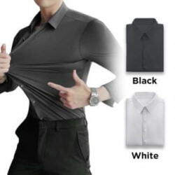  VIVVA® Vasalásmentes férfi ing, elegáns ing slim fit kivitelben, fekete ing XXL méretben, hétköznapi, vagy alkalmi viseletre | BRILLSHIRT