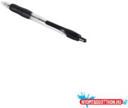 BLUERING Golyóstoll 0, 7mm, gumírozott fekete átlátszó test, Bluering® R2, írásszín fekete (BR894823)