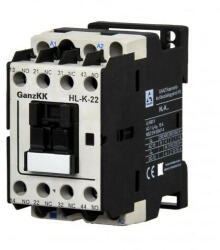 GANZ KK HL-K-22 mágneskapcsoló (segédkapcsoló) 2db záró és 2 db nyitó segédérintkezővel, 230V, 1, 5kW (AC-3 400V), 45×78×85mm ( GANZ 060-0002-350 ) (060-0002-350)