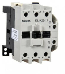  GANZ KK DL-K22-11 3 pólusú mágneskapcsoló, 1 db beépített záró és 1 db beépített nyitó segédérintkezővel, 110V, 22kW (AC-3 400V), 81×106×116mm ( GANZ 200-4534-030-DL ) (200-4534-030-DL)