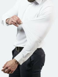  VIVVA® Vasalásmentes férfi ing, elegáns ing slim fit kivitelben, fehér ing S/M méretben, hétköznapi, vagy alkalmi viseletre | BRILLSHIRT