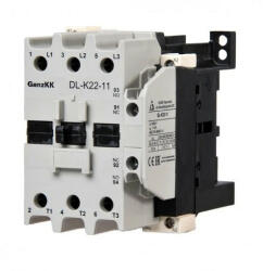  GANZ KK DL-K22-11 3 pólusú mágneskapcsoló, 1 db beépített záró és 1 db beépített nyitó segédérintkezővel, 48V, 22kW (AC-3 400V), 81×106×116mm ( GANZ 200-4534-020-DL ) (200-4534-020-DL)