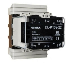 GANZ KK DL-K132-22 3 pólusú mágneskapcsoló, 2 db beépített záró és 2 db beépített nyitó segédérintkezővel, 110V, 110kW (AC-3 400V), 154×204×182mm ( GANZ 200-4531-030-DL ) (200-4531-030-DL)