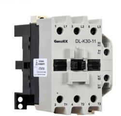 GANZ KK DL-K30-11 3 pólusú mágneskapcsoló, 1 db beépített záró és 1 db beépített nyitó segédérintkezővel, 110V, 30kW (AC-3 400V), 81×106×116mm ( GANZ 200-4535-030-DL ) (200-4535-030-DL)