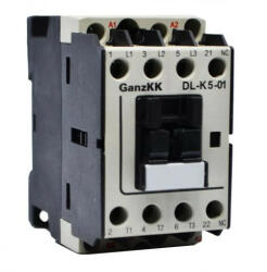 GANZ KK DL-K5-01 3 pólusú mágneskapcsoló, 1 db beépített nyitó segédérintkezővel, 24V, 5, 5kW (AC-3 400V), 45×78×85mm ( GANZ 210-0002-010-DL ) (210-0002-010-DL)